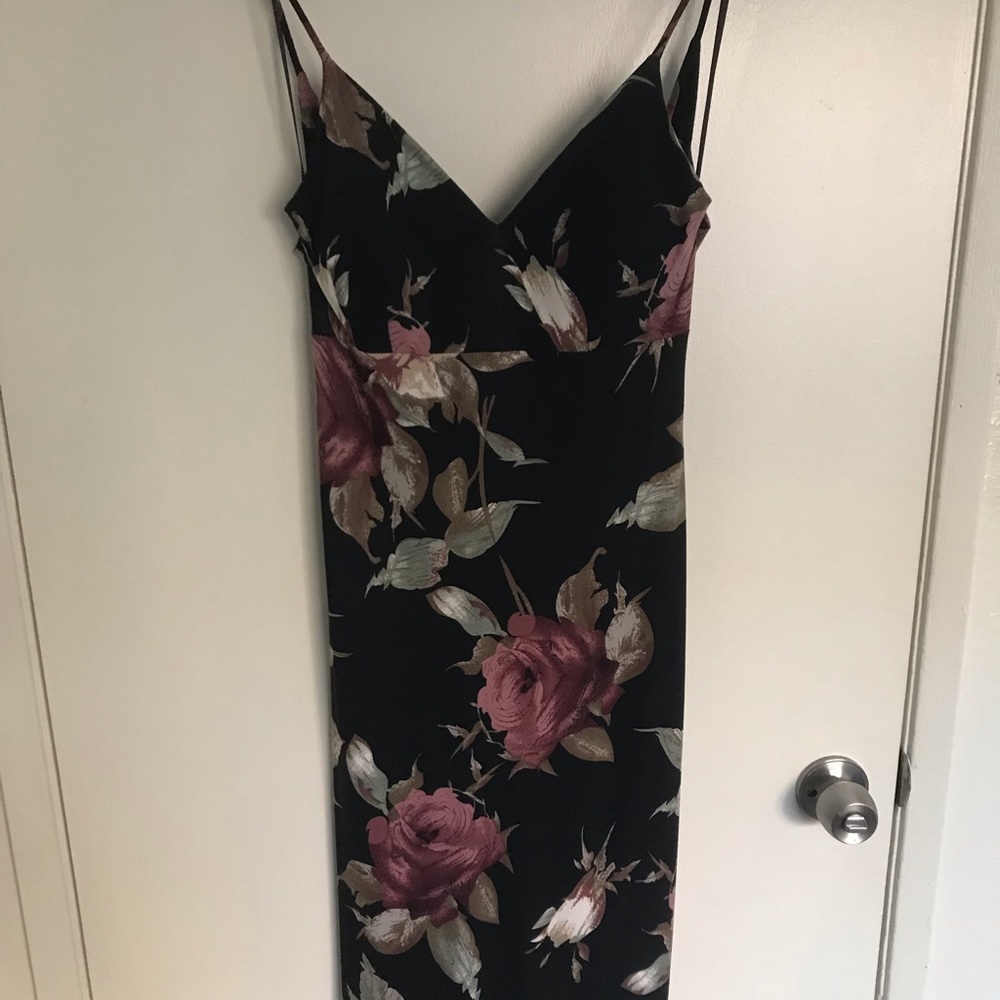 Black Dress with Flowers